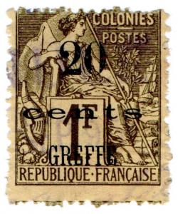 (I.B) France Colonial Revenue : Indo-China Court Fees (Greffe) 20c on 1Fr OP