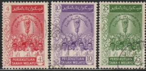 Malaya, #91-93 Used From 1959