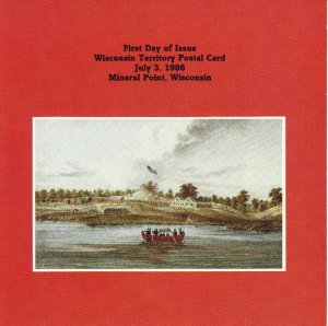 USPS 1st Day Ceremony Program #UX113 Wisconsin Territory Postal Card 150th 1986