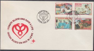 SOUTH AFRICA #664-70 FDC of 4 DIFF BLOOD TRANSFUSION, FOUNDED byKARL LANDSTEINER