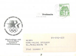 E0057 Germany 50 pf postal card Deutsche Bundespost Olympic cancelation mark