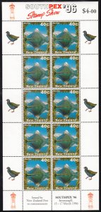 New Zealand 1995 MNH Sc #1312b 40c Mitre Peak Southpex '96 Stamp Show