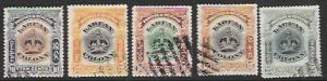 Labuan in British commonwealth #103-107.  Five used stamps