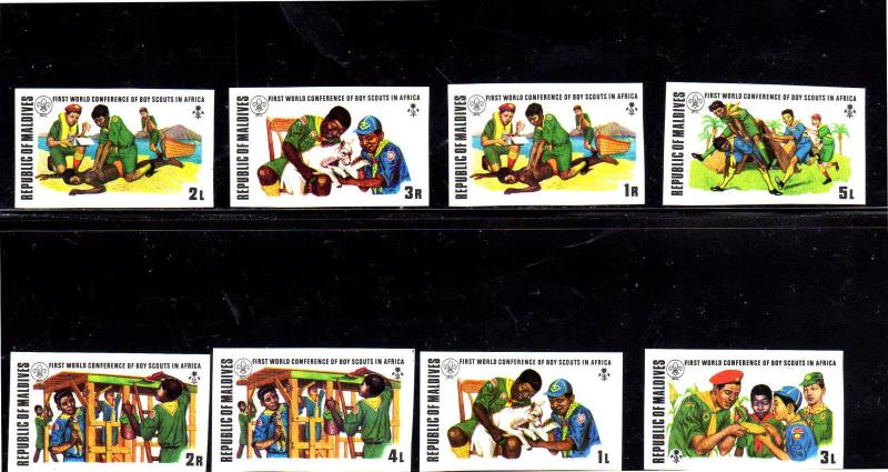 MALDIVE ISLANDS #427-434  1973  24TH BOY SCOUT CONFERENCE   MINT  VF NH  O.G IMP