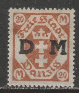 1922 Danzig - Sc O33 - MH VF - 1 single - Overprinted