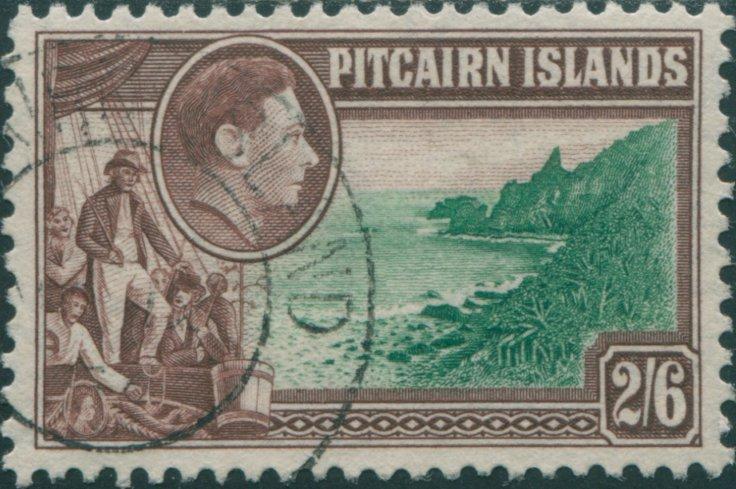 Pitcairn Islands 1940 SG8 2/6d Christian crew and coast FU