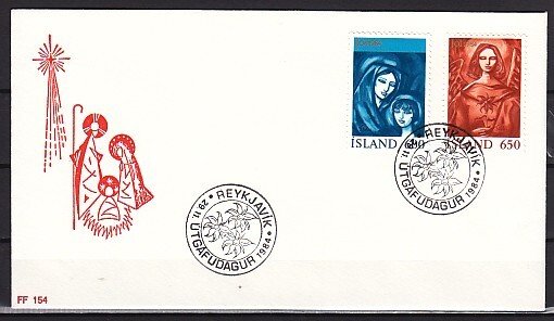 Iceland, Scott cat. 595-596. Religious Christmas issue. First day cover. ^