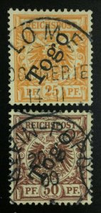 MOMEN: GERMAN COLONIES TOGO SC #5-6 1897 USED LOT #62311