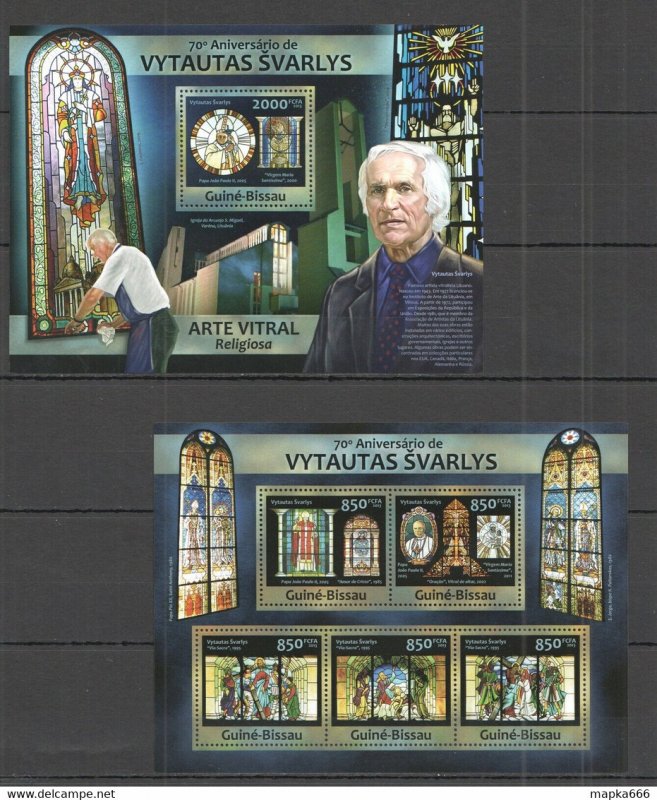 2013 Guinea-Bissau Art Religion Vytautas Svarlys Kb+Bl ** Stamps St1209