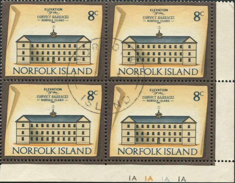 Norfolk Island 1973 SG139 8c Historic Building block FU
