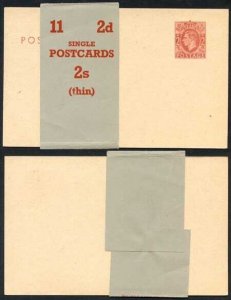 CP104b KGVI 2d Brown Post Office Issue Postcard on Pinkish Tinted Card Mint wit