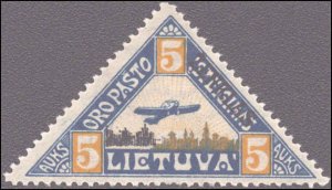 Lithuania #C15-C17, Complete Set(3), 1922, Aviation-Airplanes, Hinged