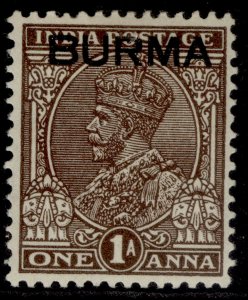 BURMA GVI SG4, 1a chocolate, M MINT. 