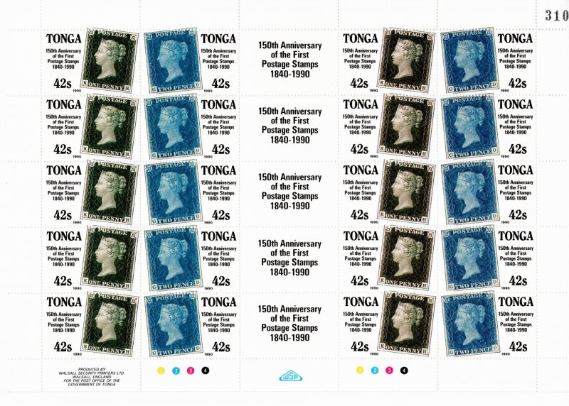 Tonga 1990 MNH Sc 739-43 sheets of 20