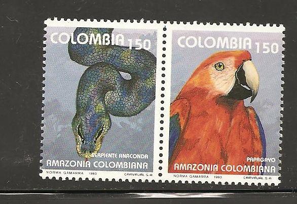 O)1993 COLOMBIA,PAPAGAYO,ANACONDA,MNH.