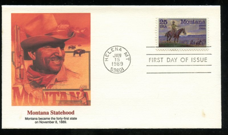 US 2401 100th Anniv Montana UA Fleetwood cachet FDC