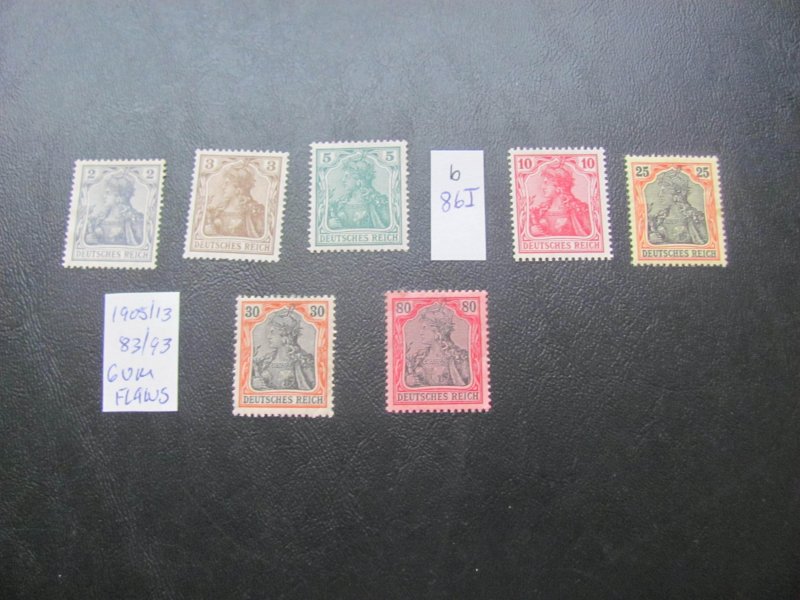 Germany 1905/1913  UNUSED GUM FLAWS MI. 83I/93I VF/XF  (138)