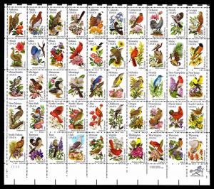 U.S. #2002B State Birds & Flowers Perf 10.5 x 11 Sheet of 50 -  $27.50 (ESP#029) 