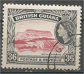 BRITISH GUIANA, 1954, used 36c, Mt. Roraima Scott 262