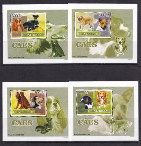 Guinea Bissau 2007 Dogs 4 S/Sheets Deluxe Edition MNH**