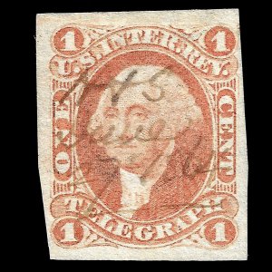 WCstamps: U.S. Scott #R4a / 1c Telegraph Revenue F/VF 2023 Crowe Cert CV $1,000