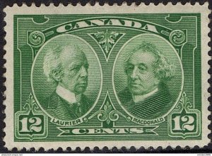 CANADA 1927 KGV 12c Confederation 60th Anniv-Sir W.Laurier & Sir J A Macdonald
