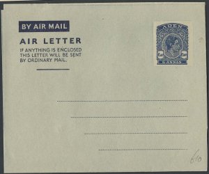 Aden 1949 6a Air Letter H&G1 unused