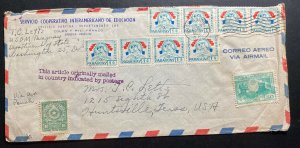 1958 Paraguay American Diplomatic Pouch Airmail Cover To Huntsville TX USA