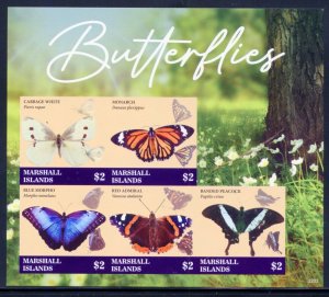 MARSHALL ISLANDS 2022 BUTTERFLIES IMPERF SHEET MINT NH