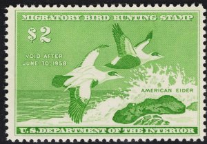 US #RW24 $2 Emerald Duck Stamp MINT NH SCV $85.00