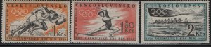Czechoslovakia, 967-969, (3) SET, MNH, 1960, 17th Olympic Games, Rome