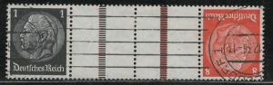 Germany Scott # 415, 420, 2 label, used, tete beche, Mi# KZ24