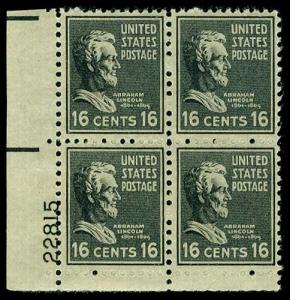 U.S. PLATE BLOCKS 821  Mint (ID # 58515)