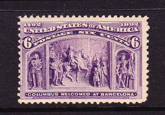 U.S 1893 6c COLUMBIAN MLH  #235