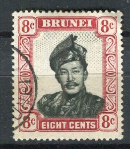 BRUNEI; 1952 early Sultan Omar issue fine used 8c. value