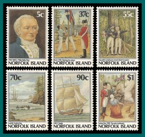 Norfolk Island 1988 Bicentenary 6, MNH  #426,429-431,433,436,SG438-SG443