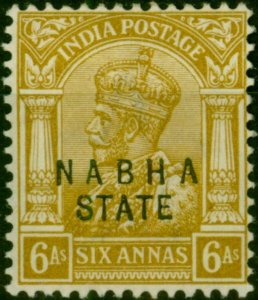 Nabha 1913 6a Yellow-Bistre SG55 Fine LMM