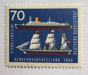 Germany 1965 Scott 925 MNH - 70pf,  International Traffic Exhibition,  Ships