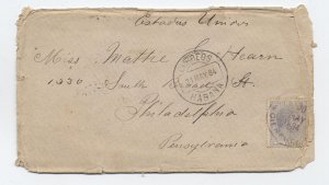 1884 Havana to USA cover with NY and Philadelphia backstamps inc paid all [y8867