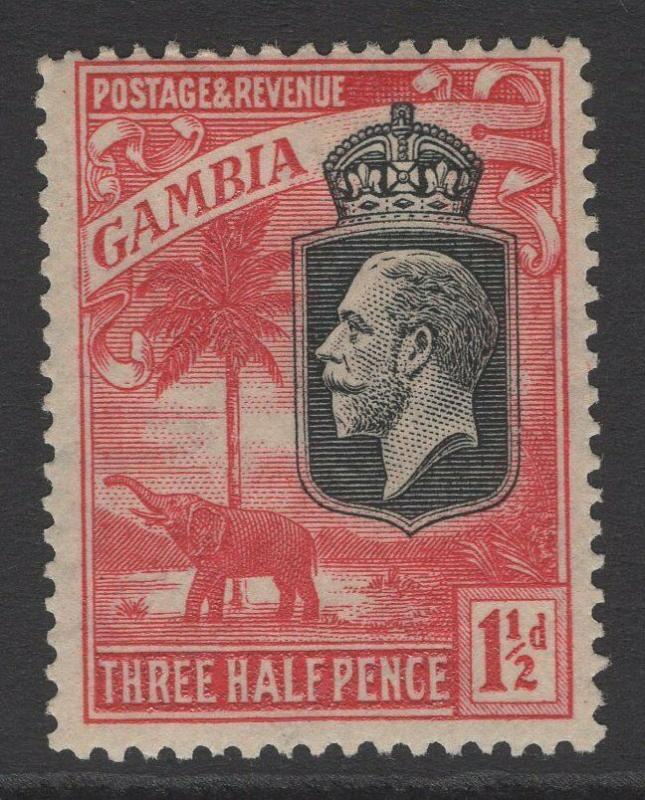 GAMBIA SG125 1922 1½d BRIGHT ROSE-SCARLET MTD MINT