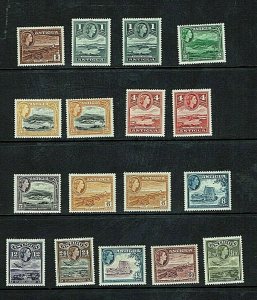 Antigua: 1953 Queen Elizabeth definitive, set to $1.20, includes shades, Mint