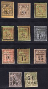 MOMEN: FRENCH COLONIES GUADELOUPE SC #1-11 MINT OG H LOT #65874