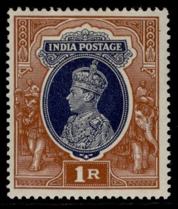 INDIA GVI SG259, 1r grey & red-brown, M MINT.