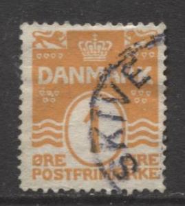 Denmark - Scott 85 - Definitive Issue -1914 - Used - Single 1o Stamp