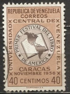 Venezuela 1956; Sc. # 682; Used Single Stamp