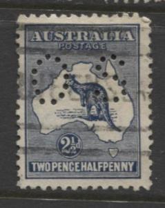 Australia - Scott 46 - Kangaroo -1915 - FU - Wmk 10 - 2.1/2d Stamp