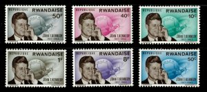 Rwanda 1965 - JFK, President Kennedy In Memoriam - Set of 6v - Sc 130-35 - MNH