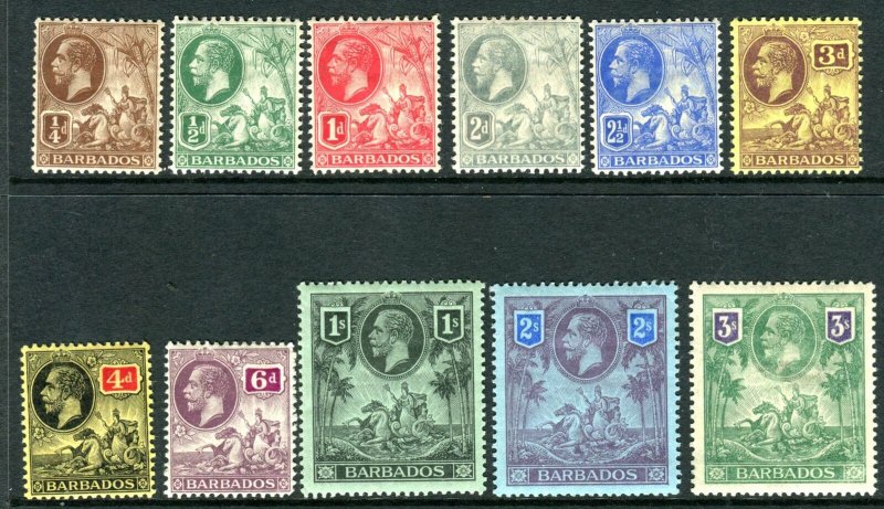 BARBADOS-1912-16  A mounted mint set to 1/- Sg 170-180