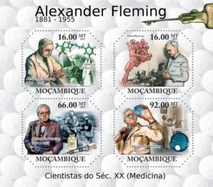 Mozambique - Alexander Fleming 4 Stamp  Sheet 13A-603