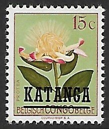 Katanga # 19 - Protea, overprint - MNH.....{KlBl25}